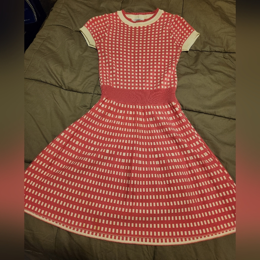 Charming Pink Checkered Kids Dress